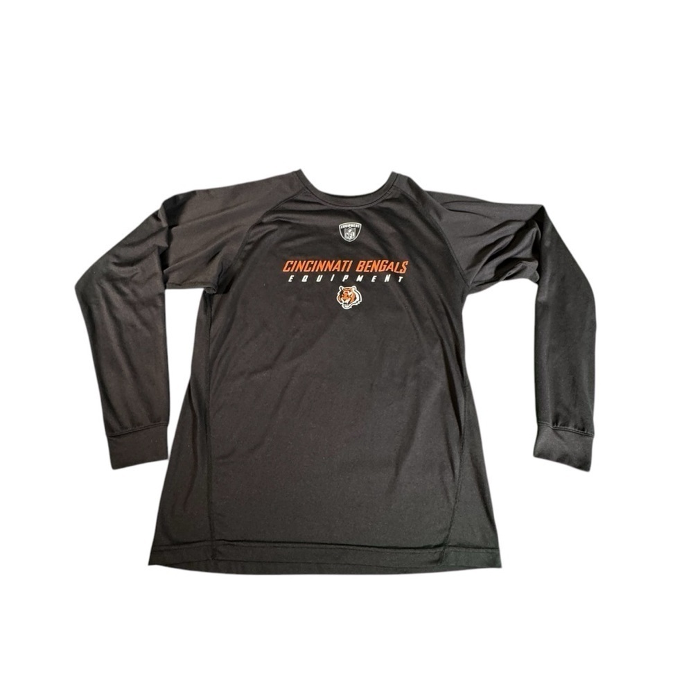 Cincinnati Bengals Equipment Black Youth Large 14/16 Long Sleeve On Field shirt